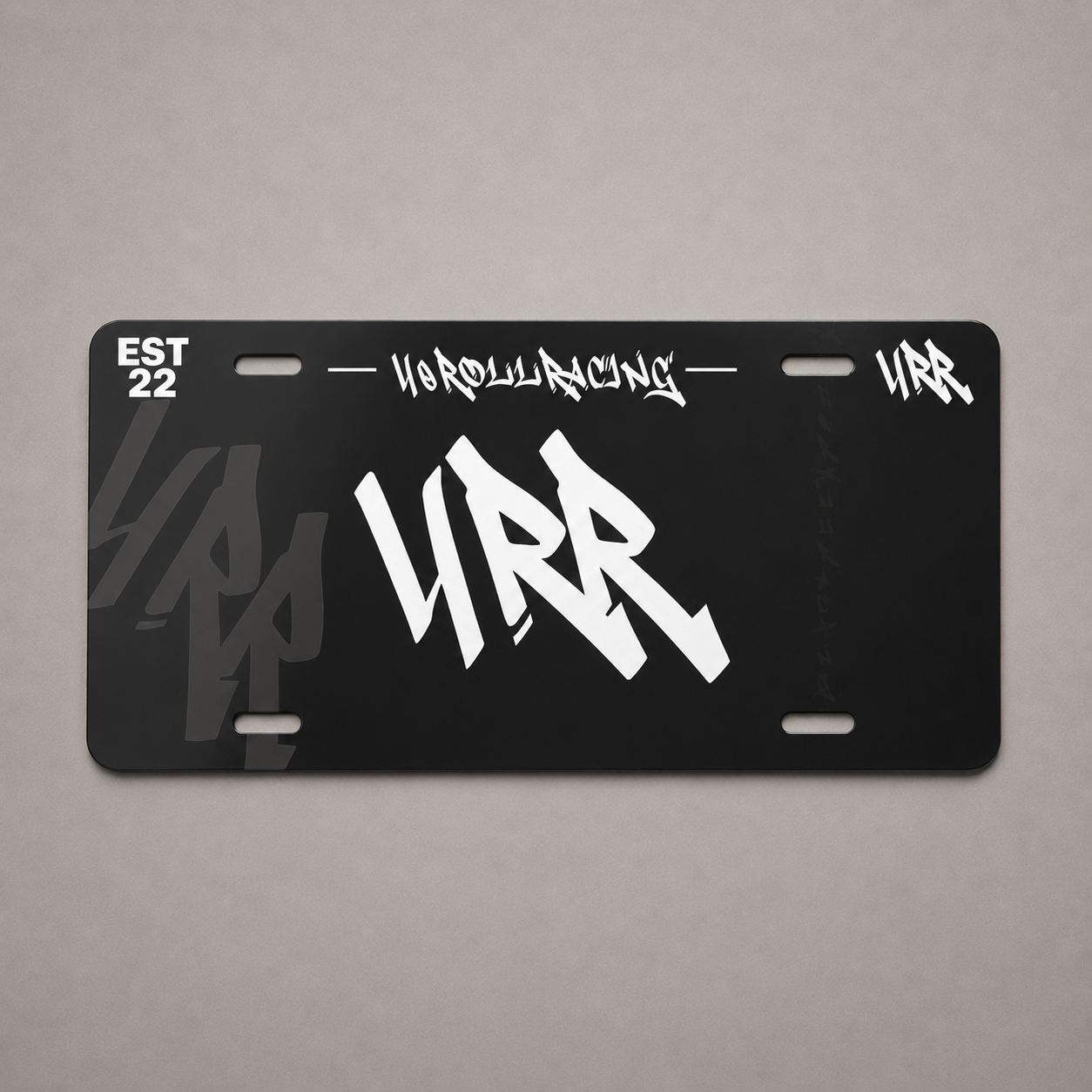 4RR Vanity Plate — Black Aluminum